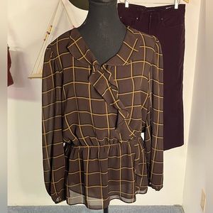 Calvin Klein Plaid Blouse